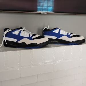 Nike Air Jordans Men's Black, Blue, and White Sneakers